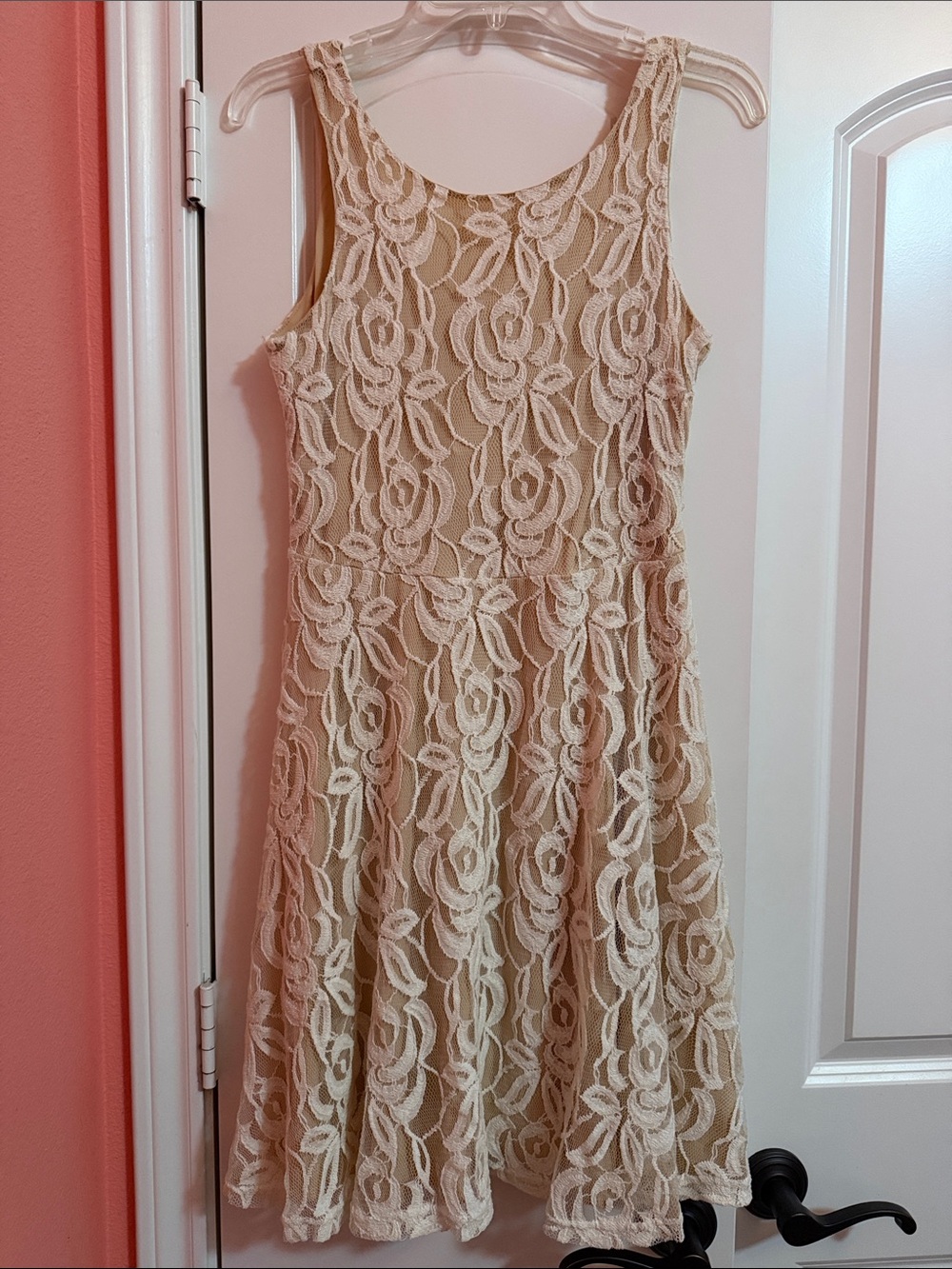 Philosophy Cream Lace Sleeveless Fit & Flare Mini Dress
